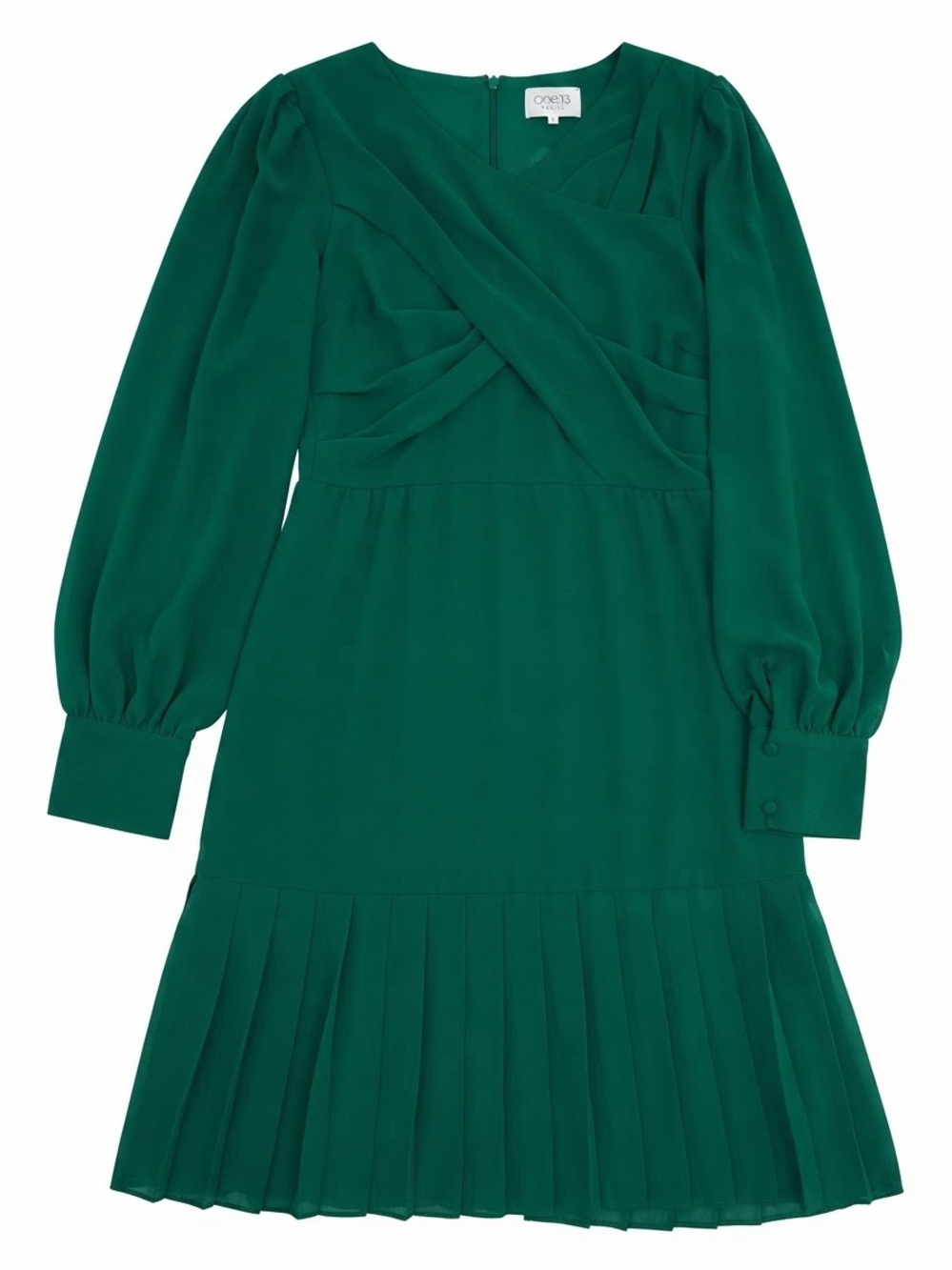 ONE333 Emerald Green Long Sleeve Mini Dress, Size 6